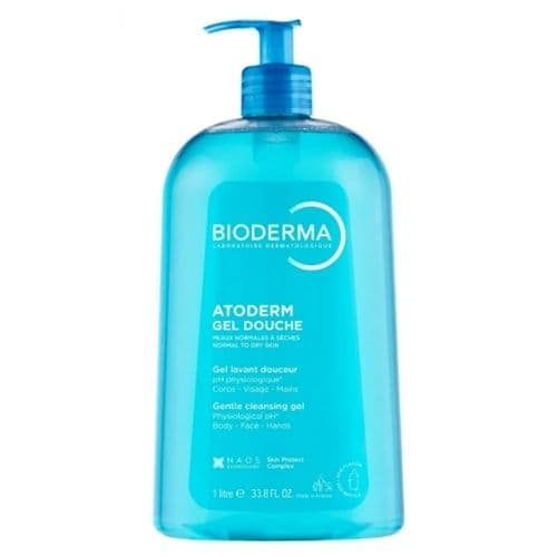 Gel nettoyant moussant haute tolérance et sans savon pour peaux sèches Atoderm BIODERMA 1L