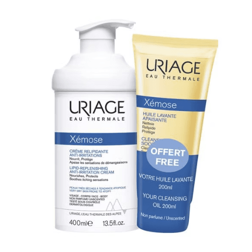 Crème Relipidante Anti-irritation + Huile Lavante URIAGE - Duo Xémose